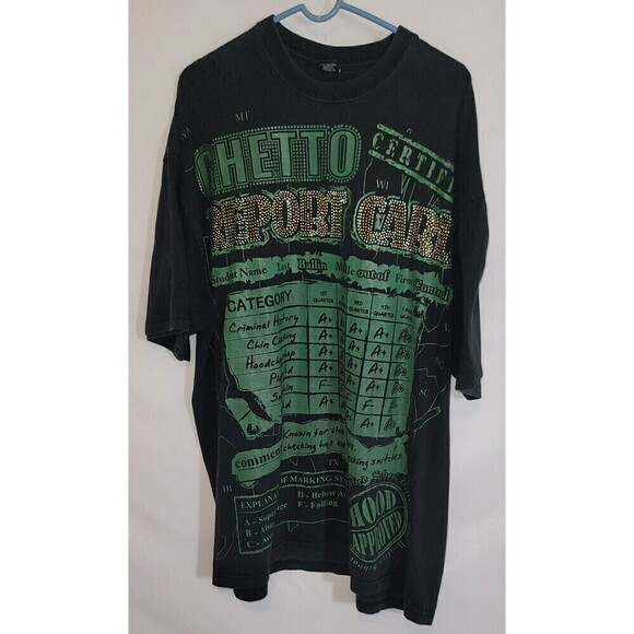 Vtg Ekur Ghetto Report Card 100% Tee - Size 3XL - Picture 1 of 10